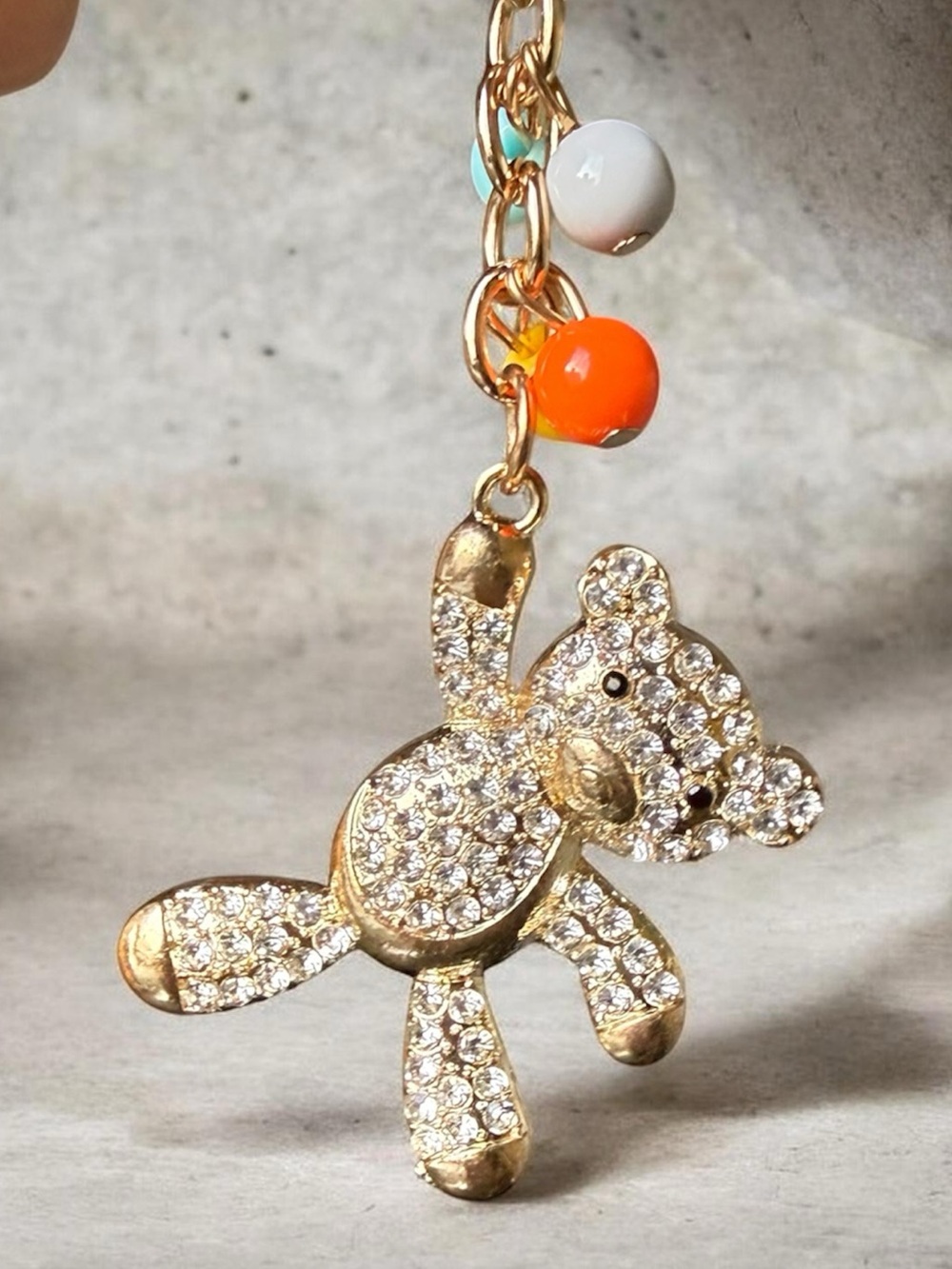 🔥Sparkling Gold Teddy Keychain